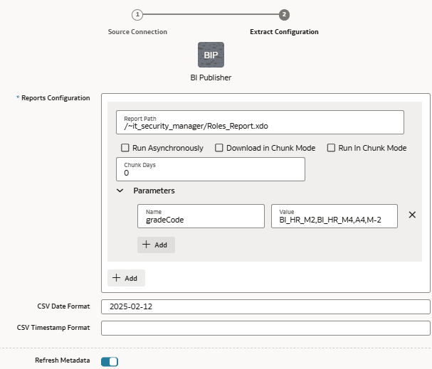 Reports configuration details