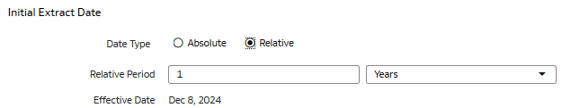 Relative initial extract date details