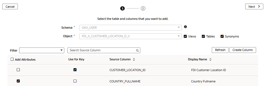 The Extend a Dimension page