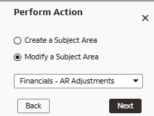The Perform Action dialog