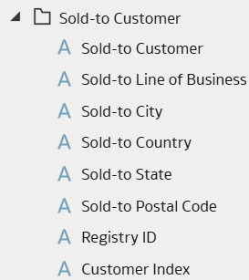 The new column Customer Index is visible at the end of the Sold-to Customer folder