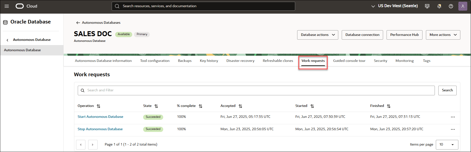 Description of atpc_work_request_console.png follows