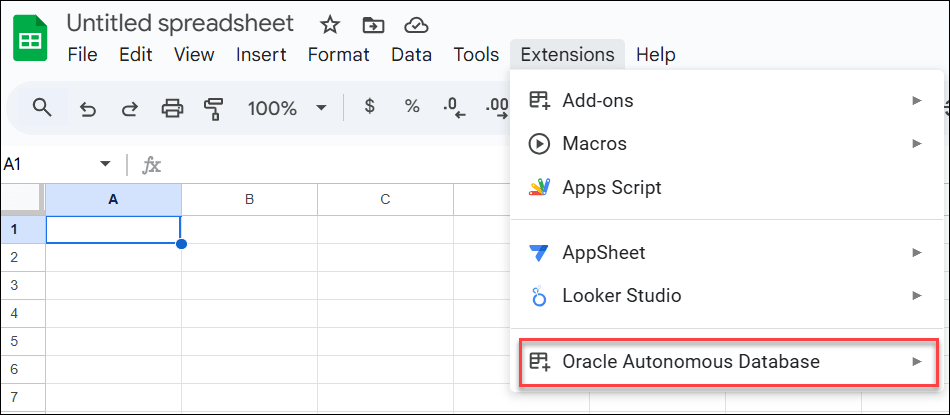 Description of oracle-autonomous-database-menu.png follows