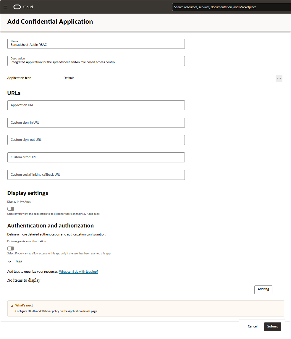 Description of rbac-add-confidential-application.png follows