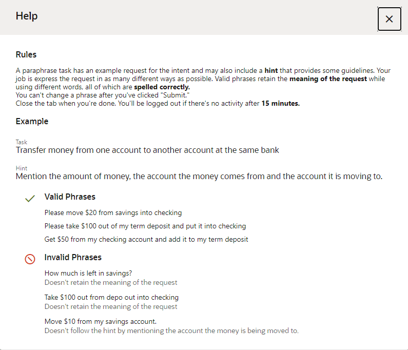 Description of paraphrasing-help-page.png follows