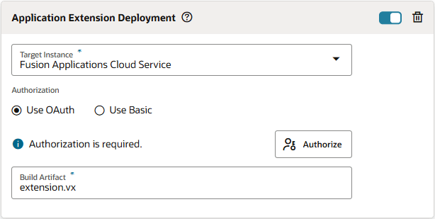 Description of oracle-deploy-build-step.png follows