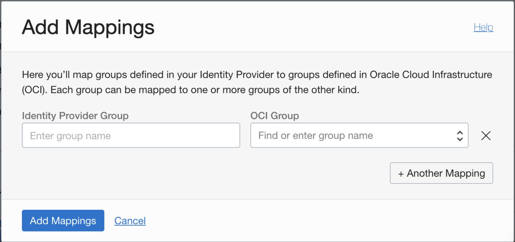 Click to expand Mapping an Azure AD group to an OCI group