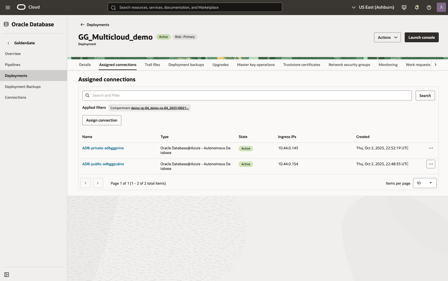 This screenshot shows how to assign connection. This screenshot shows how to assign connection.