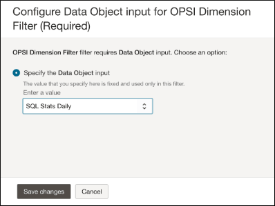 Image shows the dimension filter data object selection. Image shows the dimension filter data object selection.